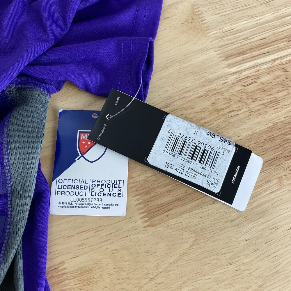 Adidas Soccer Shirt Men's Medium Orlando City Soccer Club Lions MLS Purple NWT - Picture 11 of 14